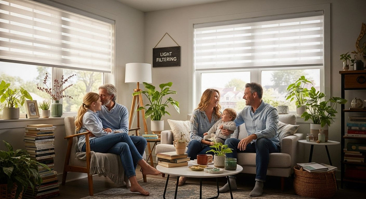 light filtering window treatments living room