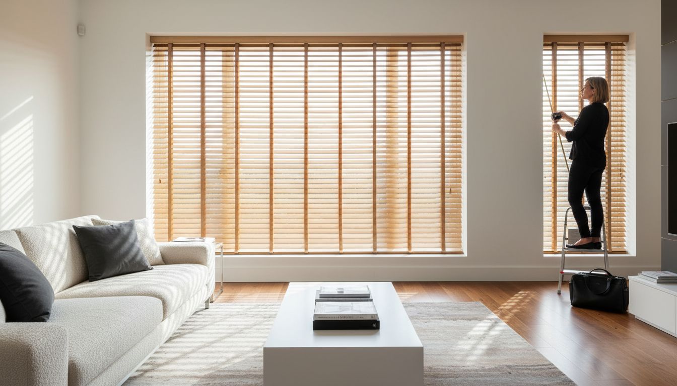 custom blinds living room