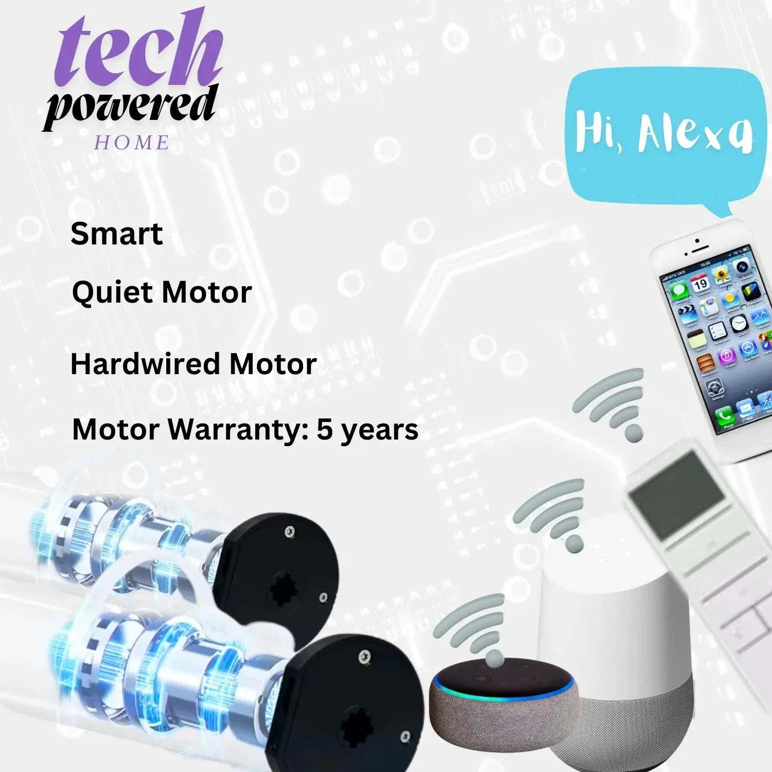 Value Blinds™ motorized outdoor windproof sunshades with side rails and smart quiet motor, compatible with Alexa, up to 19'x16'.