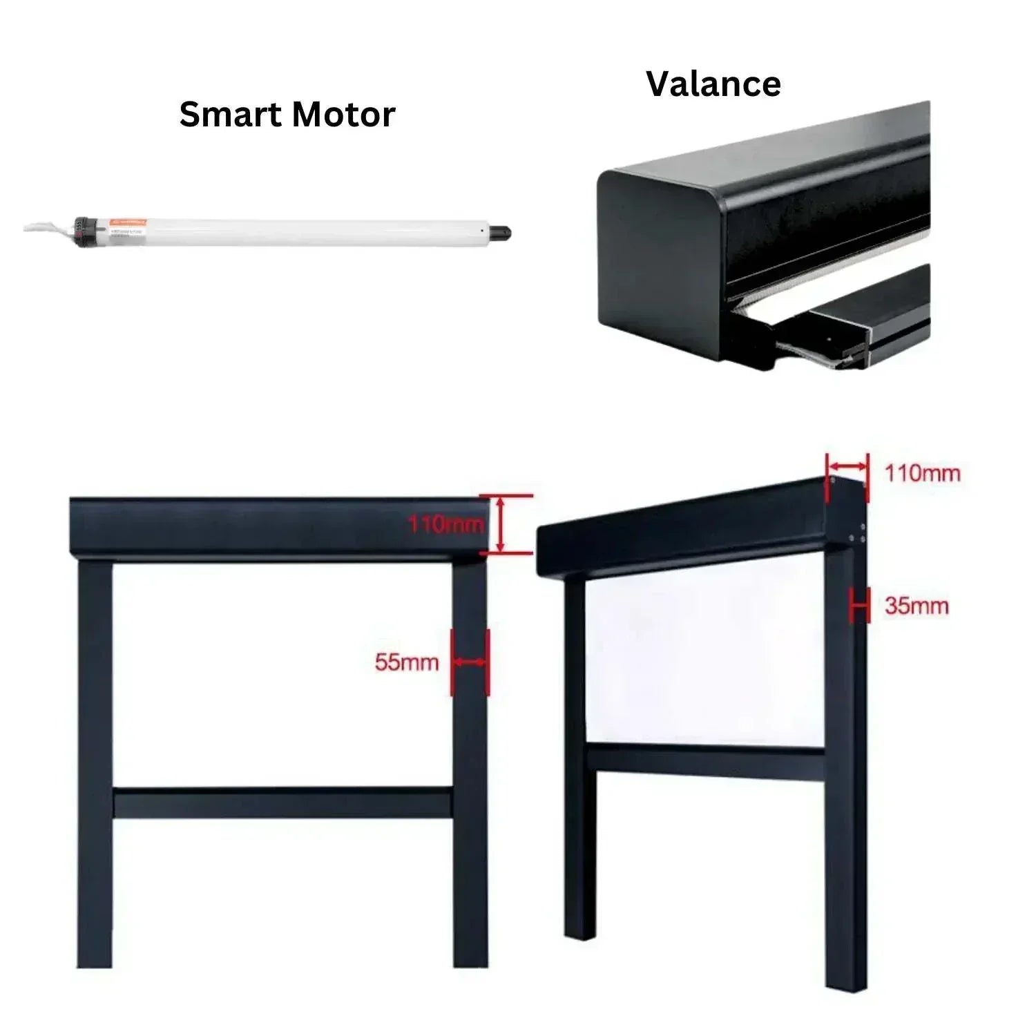 Value Blinds™ Motorized Outdoor Windproof Sunshades with blackout fabric and side rails for outdoor patios up to 9.8 feet