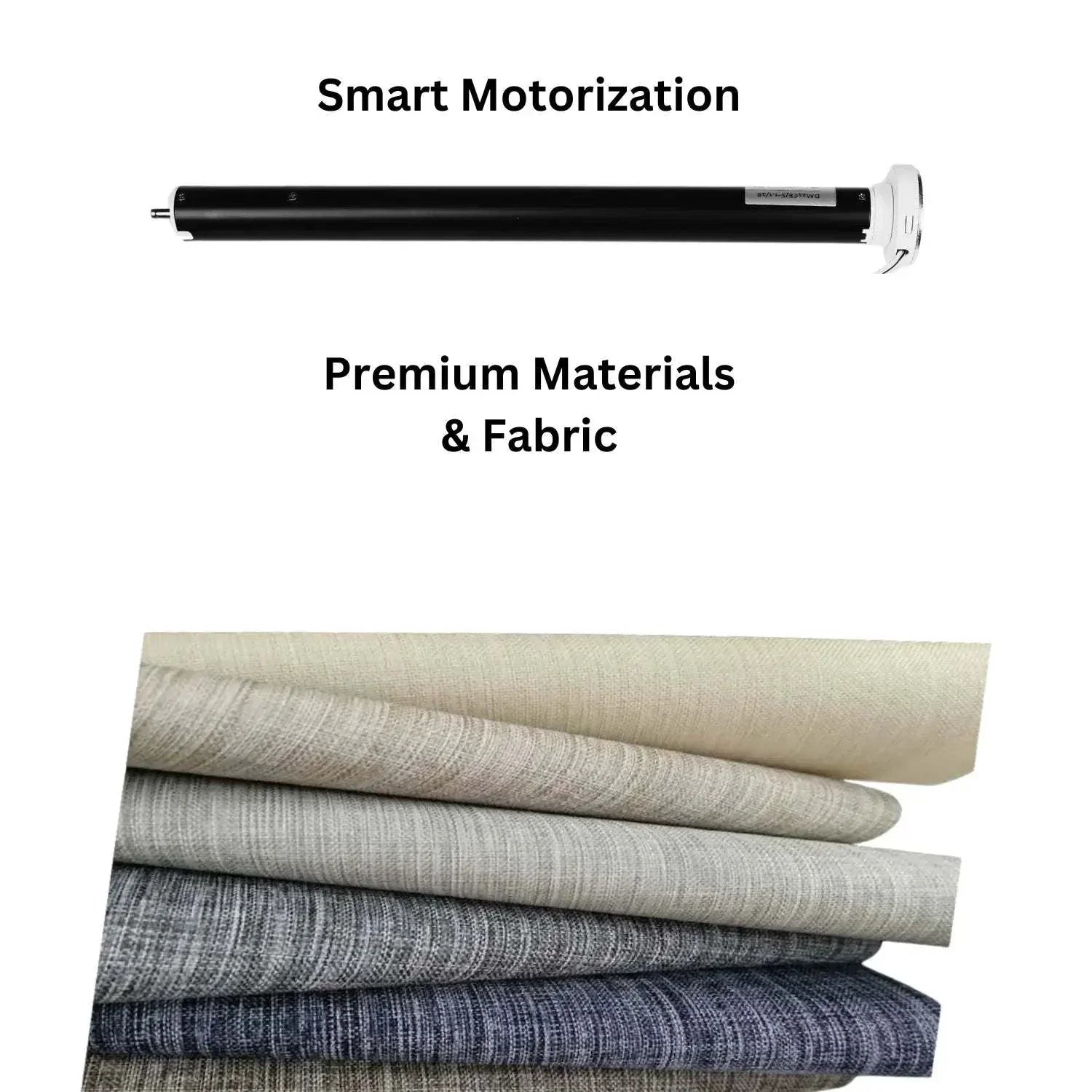 Value Blinds™ elegant black motorized roller shades with blackout fabric and smart control