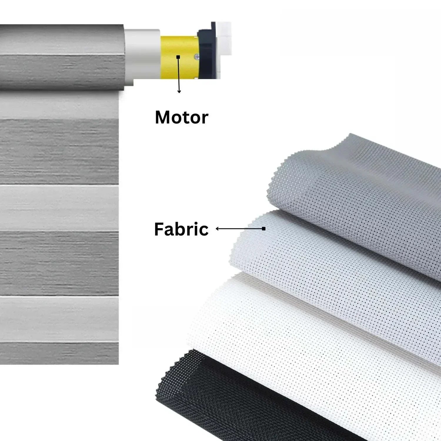 Value Blinds™ motorized premium zebra shades with light filtering and smart control