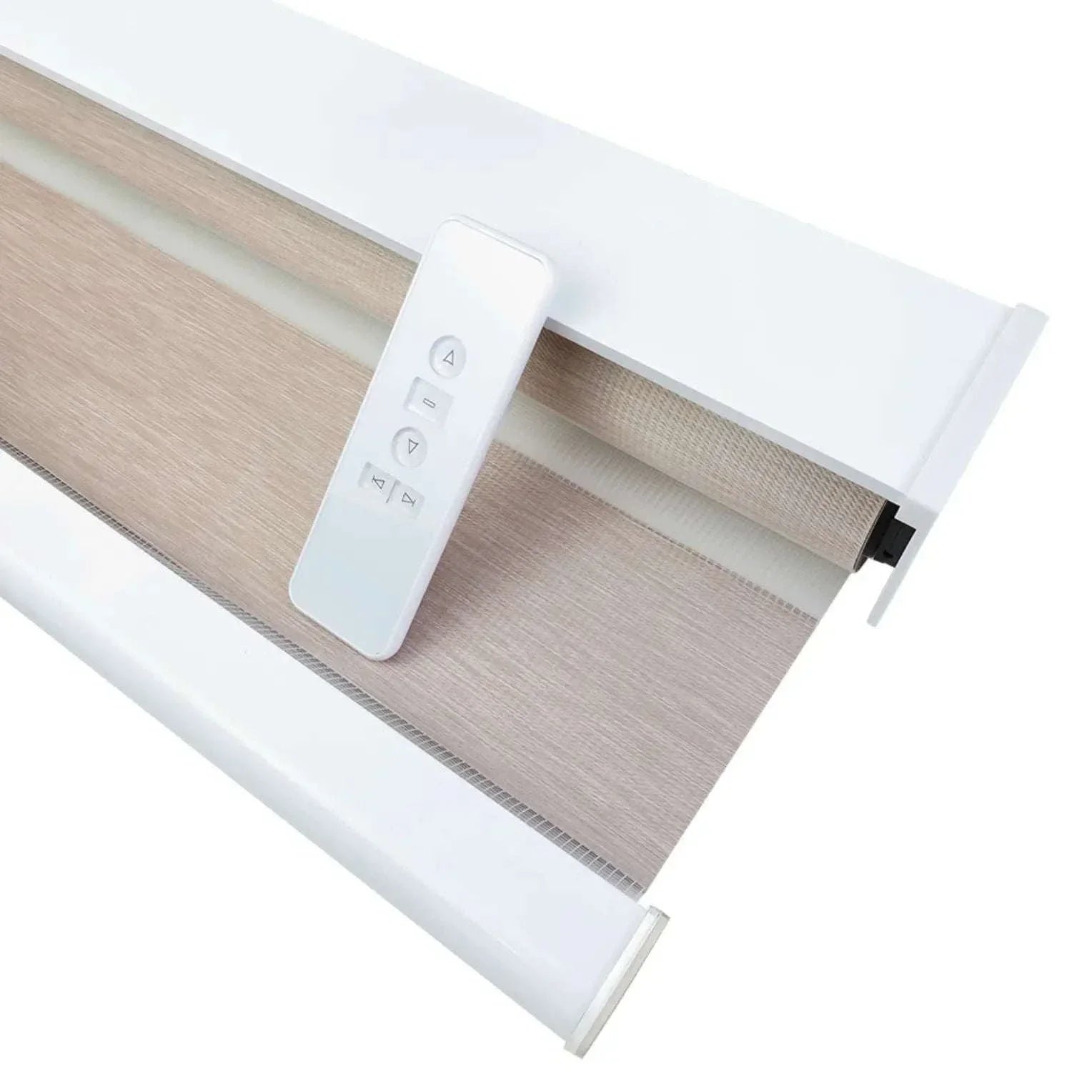 Value Blinds™ motorized zebra shades with remote, blackout, waterproof, oil and stain resistant