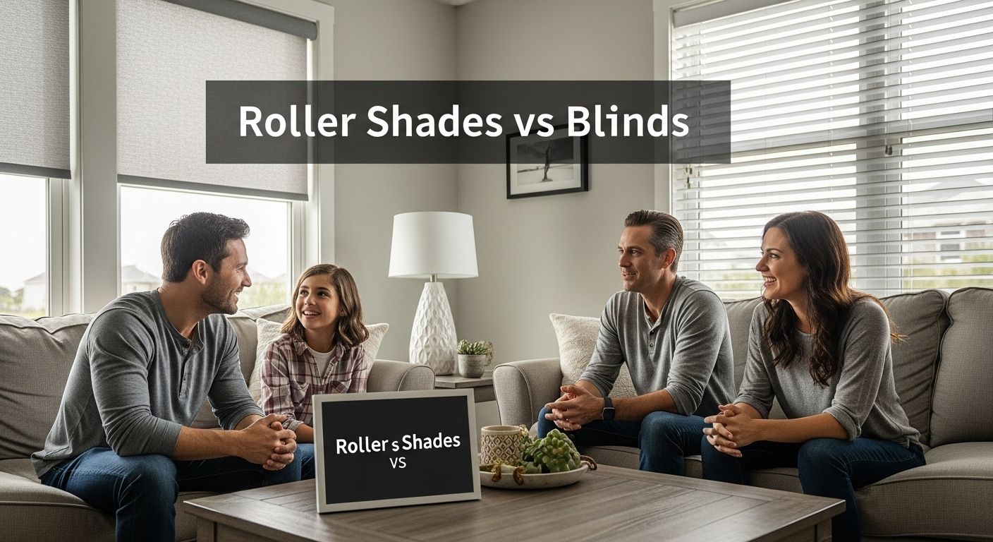 roller shades vs blinds living room