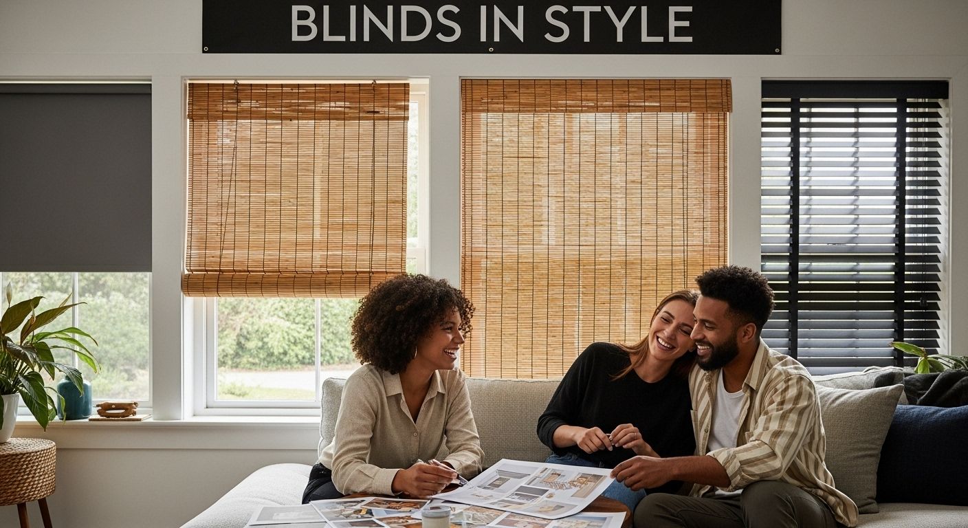 stylish blinds modern living room