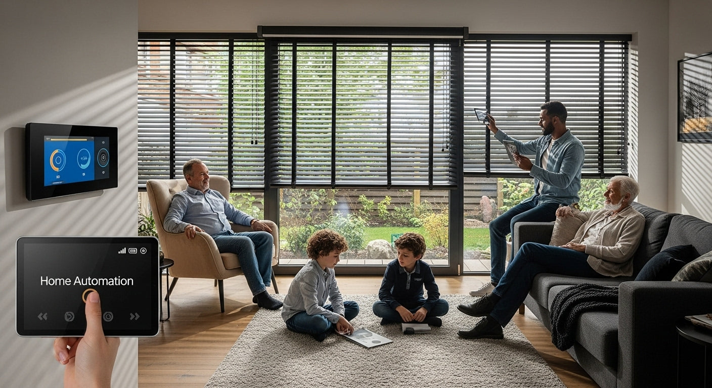 home automation blinds living room