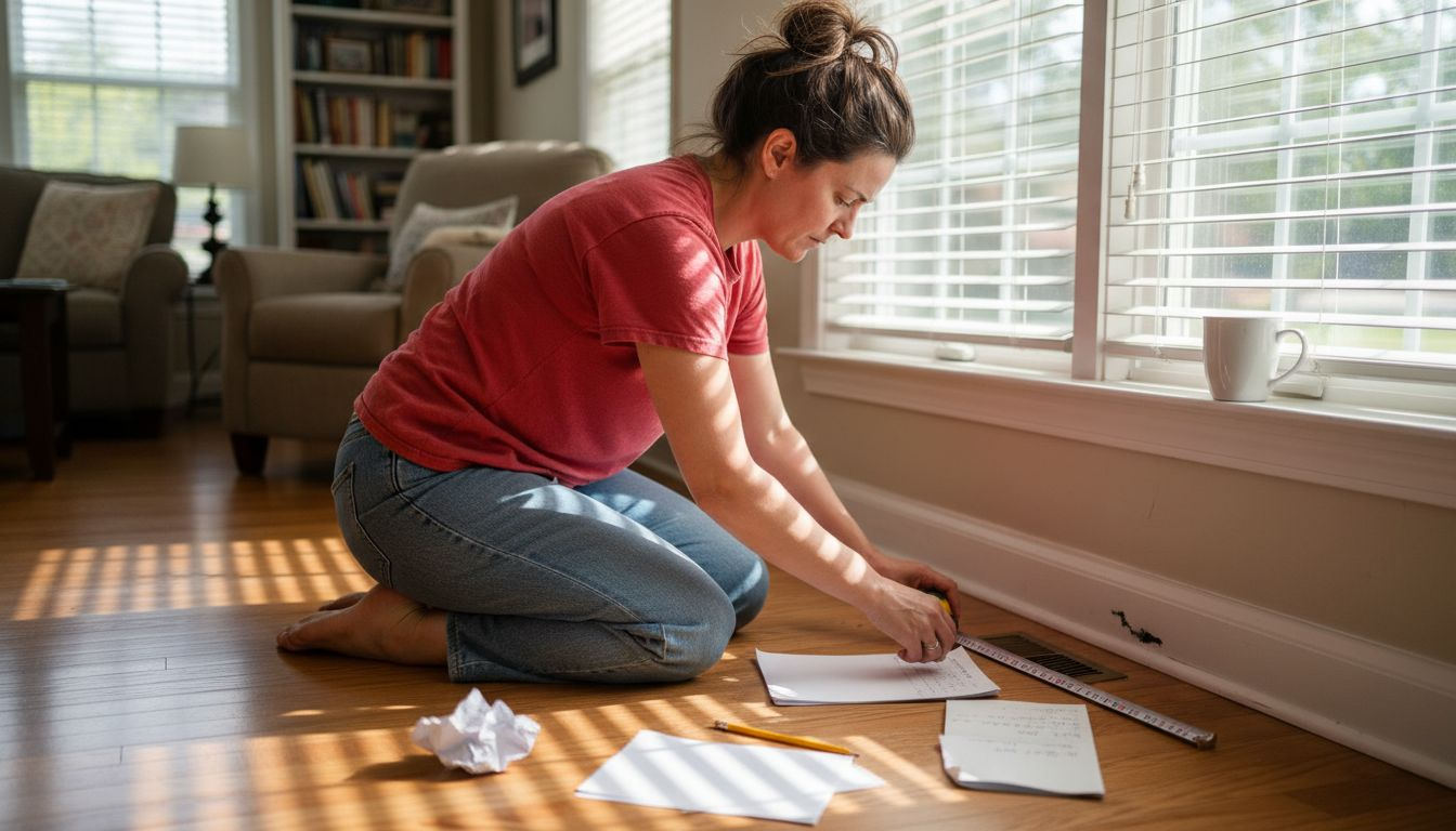 Person measuring window for blinds installation