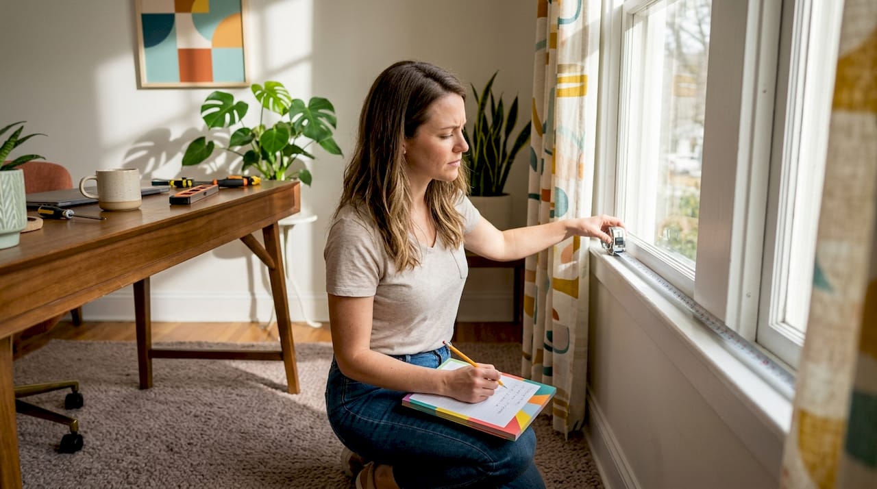 Measuring window frame for blinds DIY project