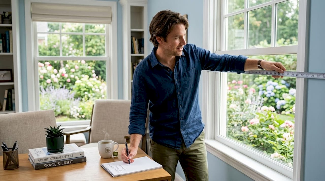 Measuring window for roller blinds at home