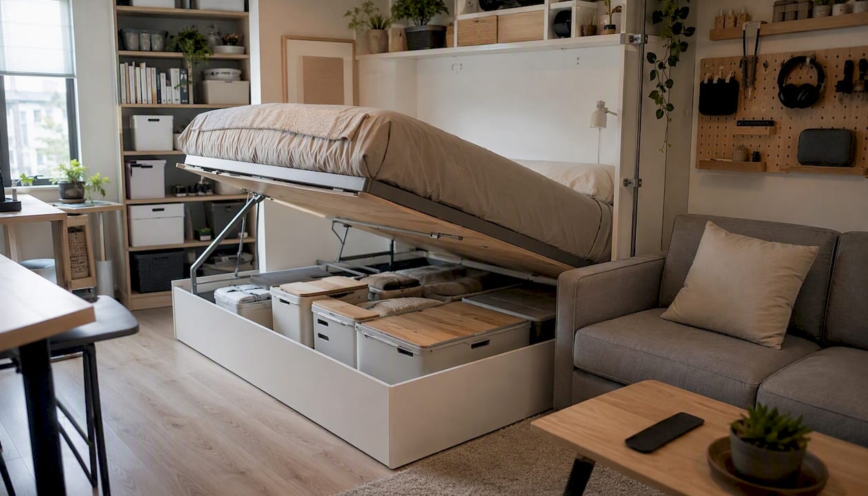 Organized small apartment with smart storage