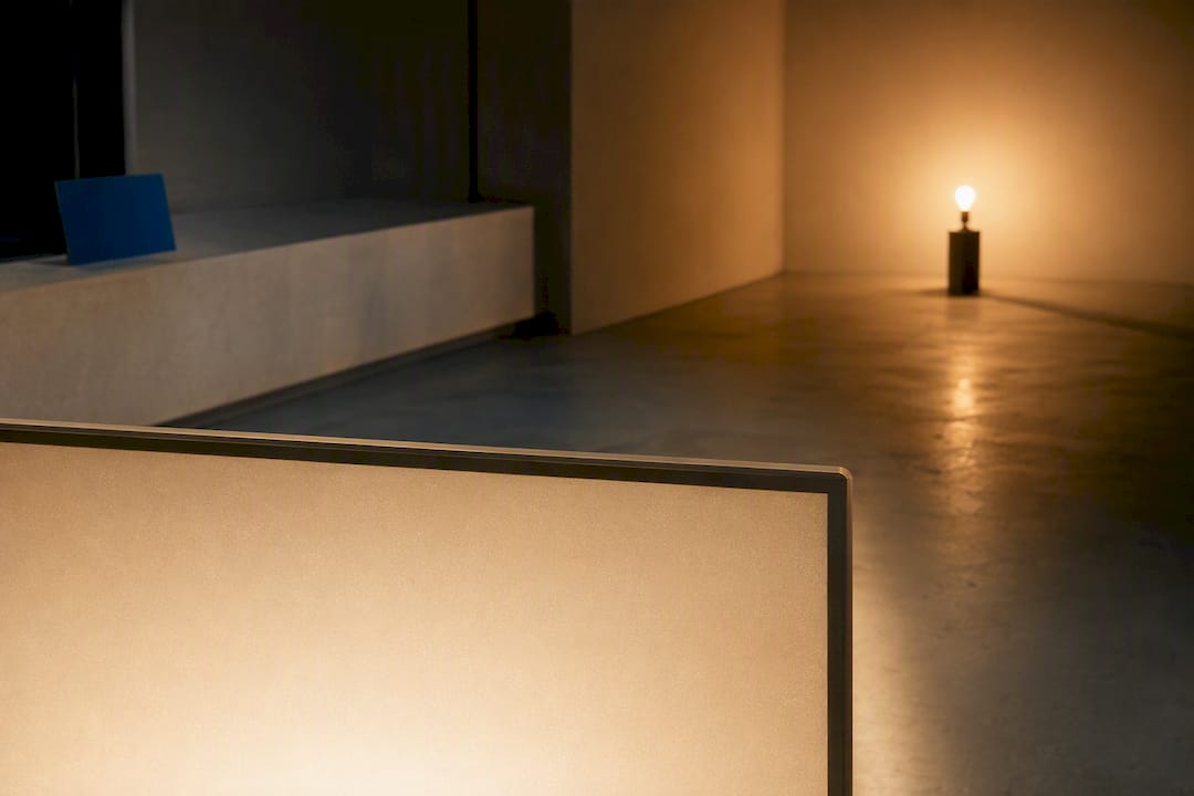 Light softened through a translucent panel