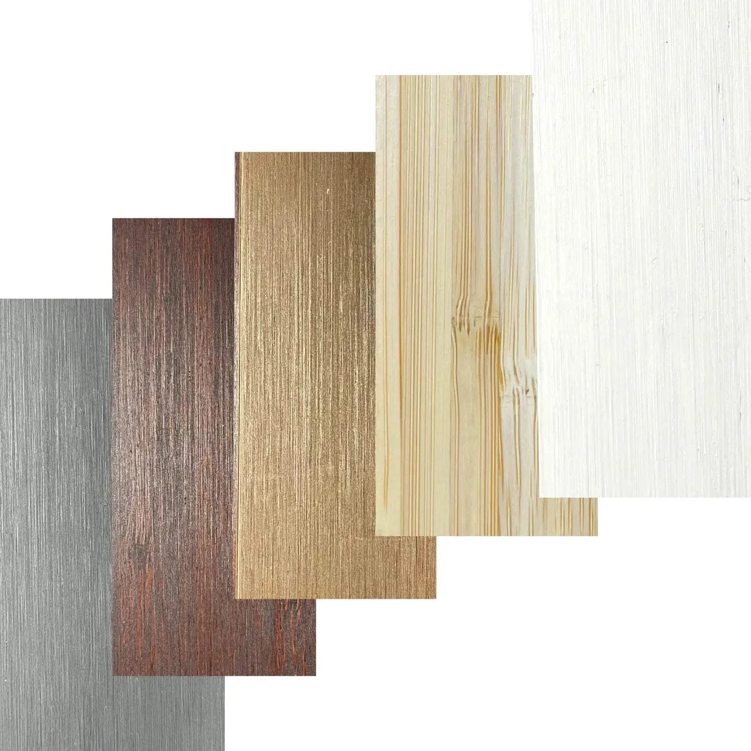 Value Blinds™ premium motorized bamboo blind slats in five natural and neutral shades