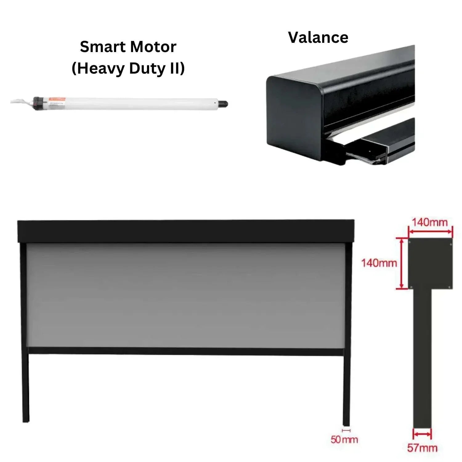 Value Blinds™ Motorized Outdoor Windproof Blackout Sunshades with Side Rails and Smart Motor for large patios and decks