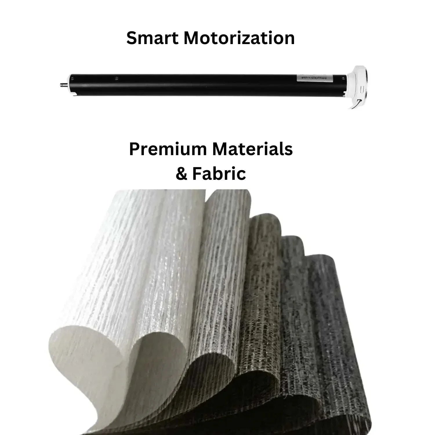 Value Blinds™ smart motorization and premium textured roller shade fabrics in various shades